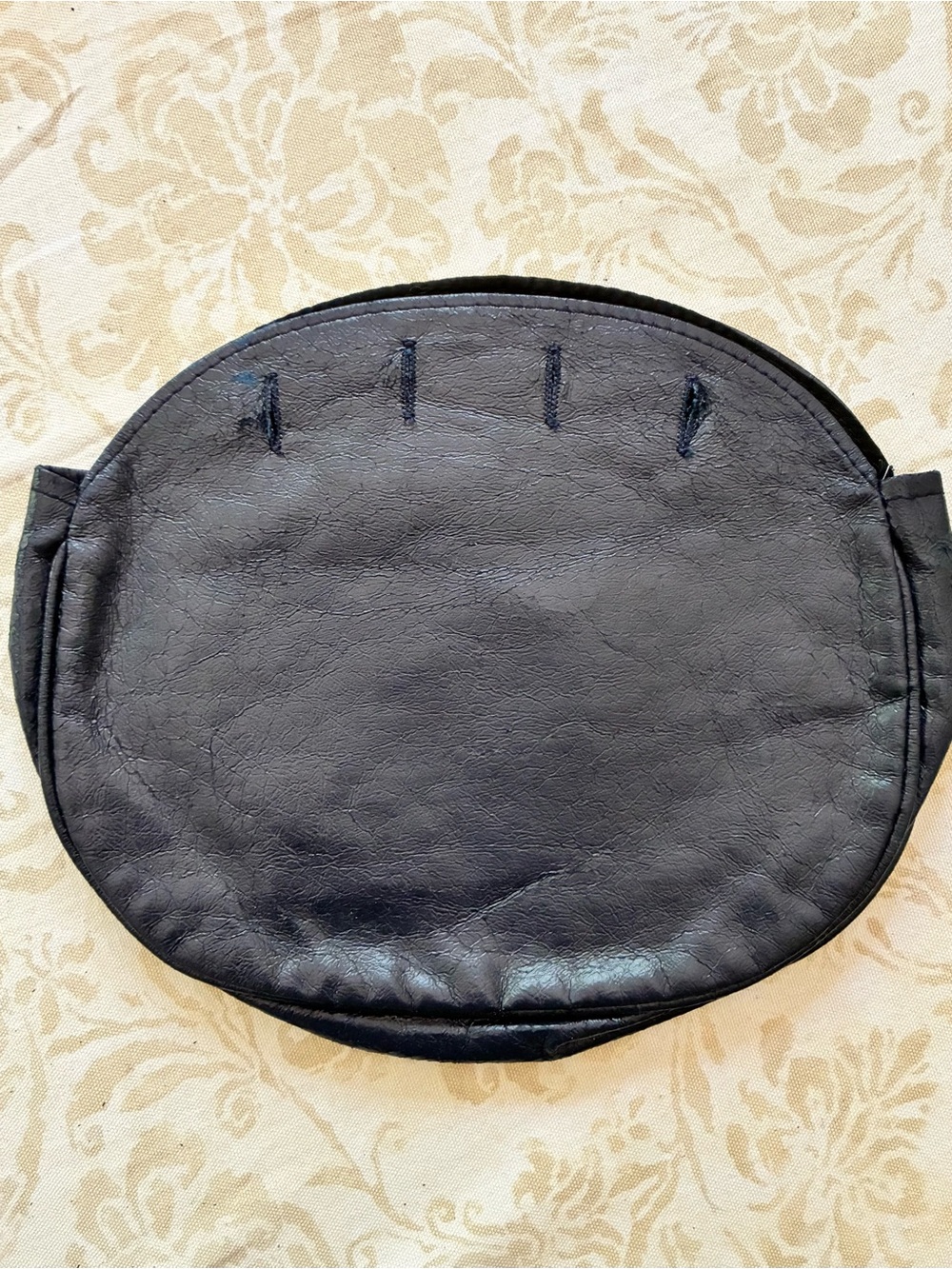 Bermuda Bag Cover Navy Faux Leather 4 Button Preppy Vintage READ